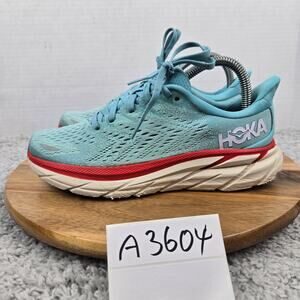 Hoka One One Womens 6.5B Clifton 8 Aquarella Eggshell Blue Gym Running Shoe